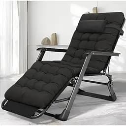 Розкладне крісло ліжко з подушкою Leobro Чорний (LB-FCB-G1-BLK)