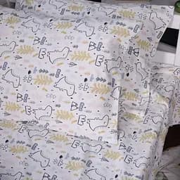 Комплект постільної білизни MirSon Фланель 011 Dino різнобарвний полуторний (2200009654572) - мініатюра 4