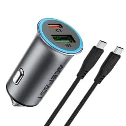 Автомобільний зарядний пристрій Acefast B16 USB/Type-C 95W сірий