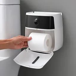 Тримач для туалетного паперу МВМ My Home BP-16, клейкий, білий з чорним (BP-16 WHITE/BLACK) - мініатюра 10