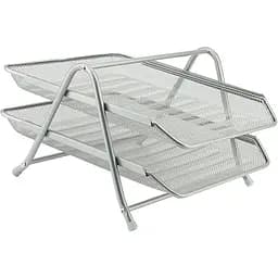 Лоток для документів Axent 2 в 1 срібний 20.3x29.5x35 см (2121-03-A)