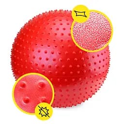 М'яч для фітнесу (фітбол) Cornix 55 см масажний Anti-Burst Red XR-0470 - мініатюра 6