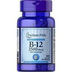 Вітаміни та мінерали Puritan's Pride Vitamin B-12 2500 mcg Sublingual, 100 мікро льодяників