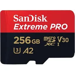 Карта пам`ятi MicroSDXC 256GB UHS-I U3 R200/W140MB/s SanDisk Extreme Pro V30 + SD-адаптер (SDSQXCD-256G-GN6MA) - мініатюра 3