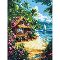 Картина по номерам "Будинок у тропіках" ©art_selena_ua KHO6373, 30х40 см
