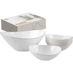 Набір салатників S&T золотий кант 7 шт. білий (30098-06)