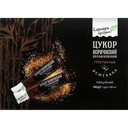 Цукор тростинний Саркара продукт Demerara нерафінований, коричневий, 100 шт. x 5 г (803712)