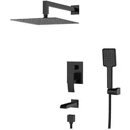 Душова система прихованого монтажу Koer Водоспад KB-68007-05 KR3467, Чорний матовий