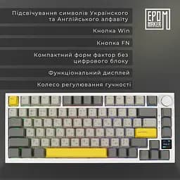 Клавіатура Epomaker AK820 Pro Flying Fish White механічна бездротова (AK820-PRO-W-FF) - мініатюра 7