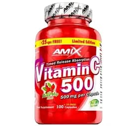 Витамины Amix C-Vitamin + Rose Hips 500 mg 125 капсул