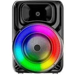 Портативна колонка Sing-e ZQS8147  з  мікрофонам та пультом Акустична система RGB підсвічування Чорний  200 Вт