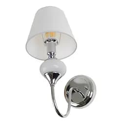 Бра Brille BKL-721W/1 E14 CH+WH настінне накладне з абажуром