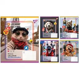 Набір зошитів Yes Cute animals А5 18 аркушів у лінію 25 шт. (767728)