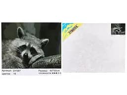 Набор для росписи по номерам Грустный енотик, Strateg, 40x50 см, DY087
