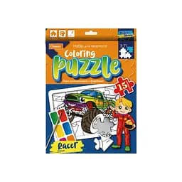 Детский пазл-раскраска с красками "Гонщик" Апельсин НТ-11-01