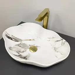 Умивальник VBI Faleria каррара глянцевий накладний VBI-016700, Мармур