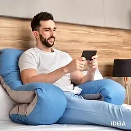 Подушка Ideia П-подібна для вагітних та відпочинку, 140x75x20 см, світло-сіра (8-33724 сірий/св.сірий) - мініатюра 8