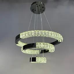 Люстра Linisoln 7968-60*40*20 BK метал, кришталь, LED, чорний, 1 лампа - мініатюра 2