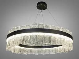 Стельова люстра LED Diasha 817/800PB 817, 190W, чорний кришталь, регульована висота, для вітальні, коридору, спальні