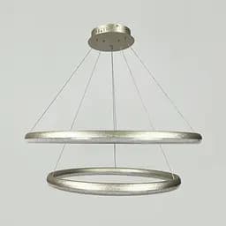 LED люстра подвесная в двойном кольцевом корпусе Ø 65+83 см Line F | Ст. MJ342-800+600 Ice Flower Silver