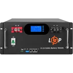 Акумулятор LogicPower LiFePO4 51,2V - 120 Ah (6000Wh) (Smart BMS 100A) з LCD RM AB