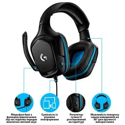 Гарнітура Logitech G432 Black (981-000770) - мініатюра 5
