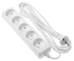 Мережевий фільтр 5 розетки, 3 м, белий (2E-U05M3)