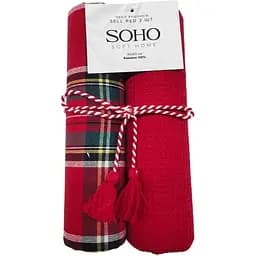 Набір рушників Soho Sell Red бавовна 100% 40х60 см 2 шт. стрічка (BS 45541A/1)