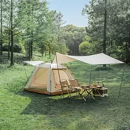 Намет Naturehike Ango Picnic CNK2450WS021 тримісний автоматичний із тентом коричневий - мініатюра 7