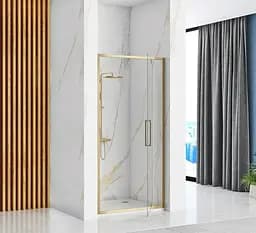 Душові двері Rea Rapid Swing 90 brushed gold REA-K2502, прозорий, золотий - мініатюра 3