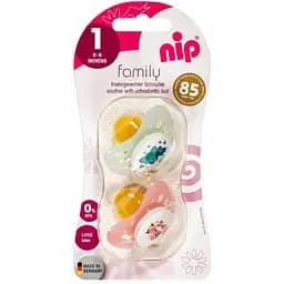 Пустушка Nip Моя сім'я №1, Д, 0-6 міс., латекс, слоненя та лисичка, 2 шт. (38676-51) - мініатюра 2