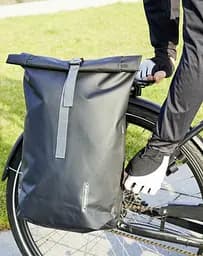Сумка на багажник Bikemate 2в1, велорюкзак з дощовиком 22 л, чорна, до 8 кг - мініатюра 1