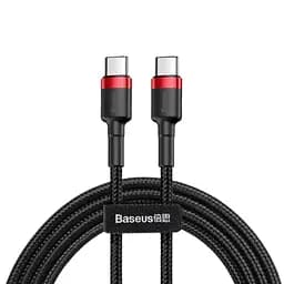 Кабель Baseus Cafule USB-C to USB-C 1m CATKLF-G91) Black/Red [54146]