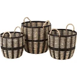 Кошики для зберігання J-line з металу з ротангом 3 шт. (20401)
