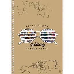 Зошит для записів Student А5, у клітинку, спіраль, 96 л., Окуляри (A5-SC-096-6116K)