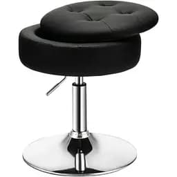 Кресло табурет вращающееся Costway Meri с местом для хранения черный