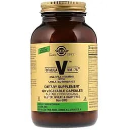 Мультивитамины Solgar Formula V VM-75 Multiple Vitamins with Chelated Minerals 60 капсул
