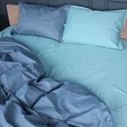 Простыня MirSon Сатин 22-1384 Geometric Green Waves 200x220 см (2200010472370)