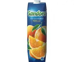 Sandora, 0,95 л, Сік апельсиновий 100% Сандора, без цукру