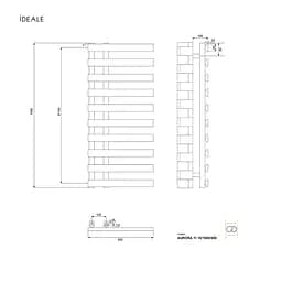 Рушникосушка дизайнерська Ideale Aurora 11 10/1000/450 чорний, Чорний - мініатюра 4