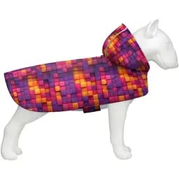 Дощовик-накидка з капюшоном для собак Waudog Clothes, малюнок "Куби 3Д", XS, А 26-29 см, B 32-41 см, С 21-26 см