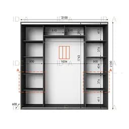 Шафа-купе Idea серія 7 210 x 60 x 210 см Антрацит - мініатюра 2