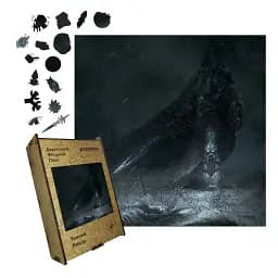 Деревянный фигурный пазл Темный Рыцарь, А3, Картонная коробка 200 элементов