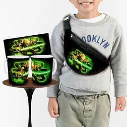 Набор: детская сумка-бананка+кружка Йода Star Wars 32х15см,бананка для мальчика через плечо на подарок (00906)