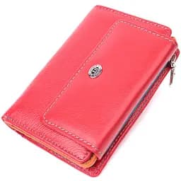 Яскравий гаманець для жінок із натуральної шкіри ST Leather 22503 червоний