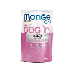 Смачні шматочки в желе Monge Dog GRILL Adult з запеченої свинини для собак 100 гр