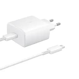Мережевий зарядний пристрій Samsung 45W PD Wall Charger + Cable USB-C to USB-C White (EP-TA845XWEGRU) [59959]
