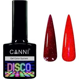 Світловідбиваючий гель-лак Canni Disco 3D flash №544 сяючий червоний 7.3 мл