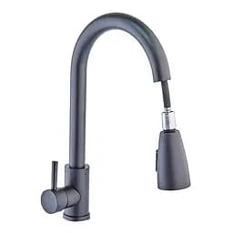 Смеситель для кухни с выдвижным изливом Champion Neo-014 Black CH0315 Черный матовый