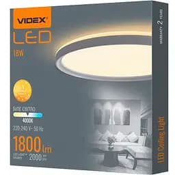 Світильник Videx LED DL3R 18W 4000K з декоративною підсвіткою круглий білий (VL-DL3R-184W)